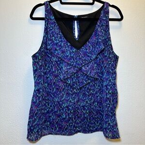 I 'Heart' Ronson Purple Multi Colored Blouse Size Large